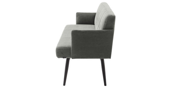 SITZBANK in Textil Anthrazit - Anthrazit/Schwarz, Design, Textil/Metall (206/85/69cm) - Johann Jakob