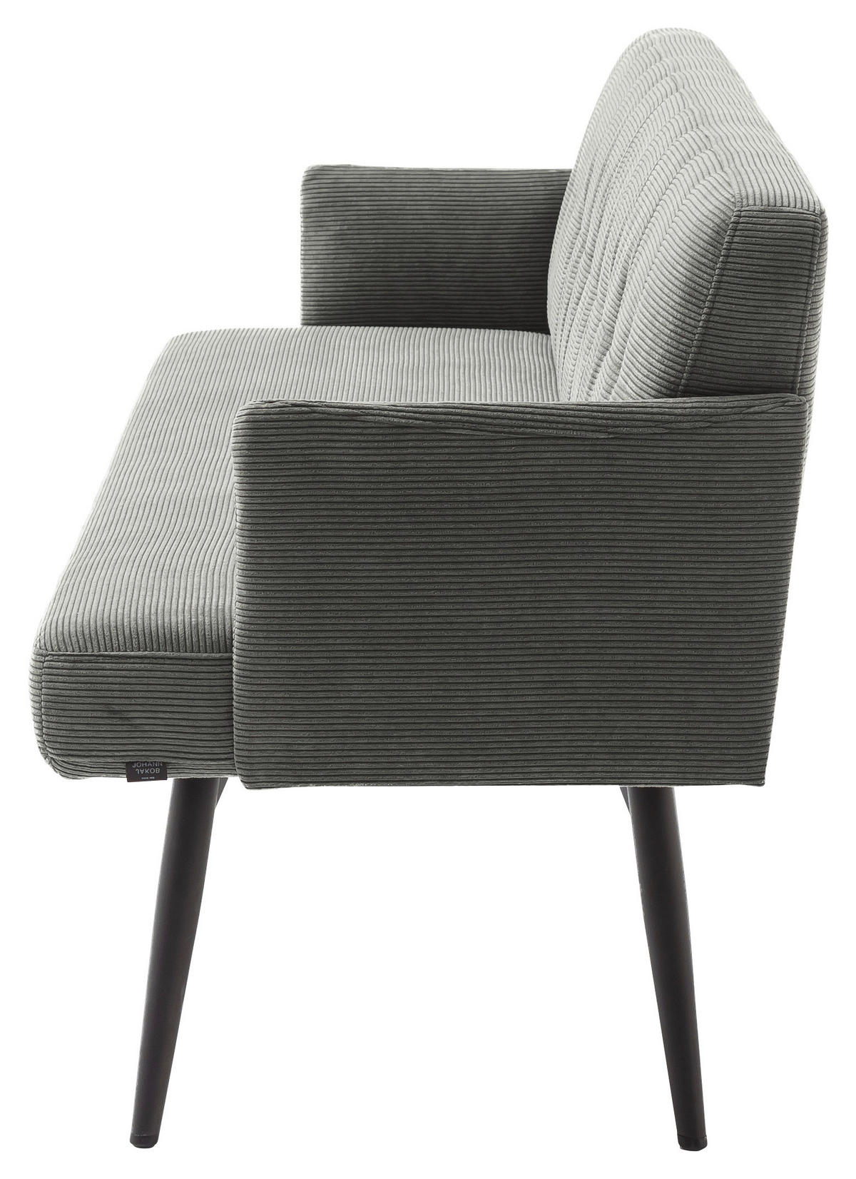 SITZBANK 206/85/69 cm Cord Anthrazit Metall  - Anthrazit/Schwarz, Design, Textil/Metall (206/85/69cm) - Johann Jakob
