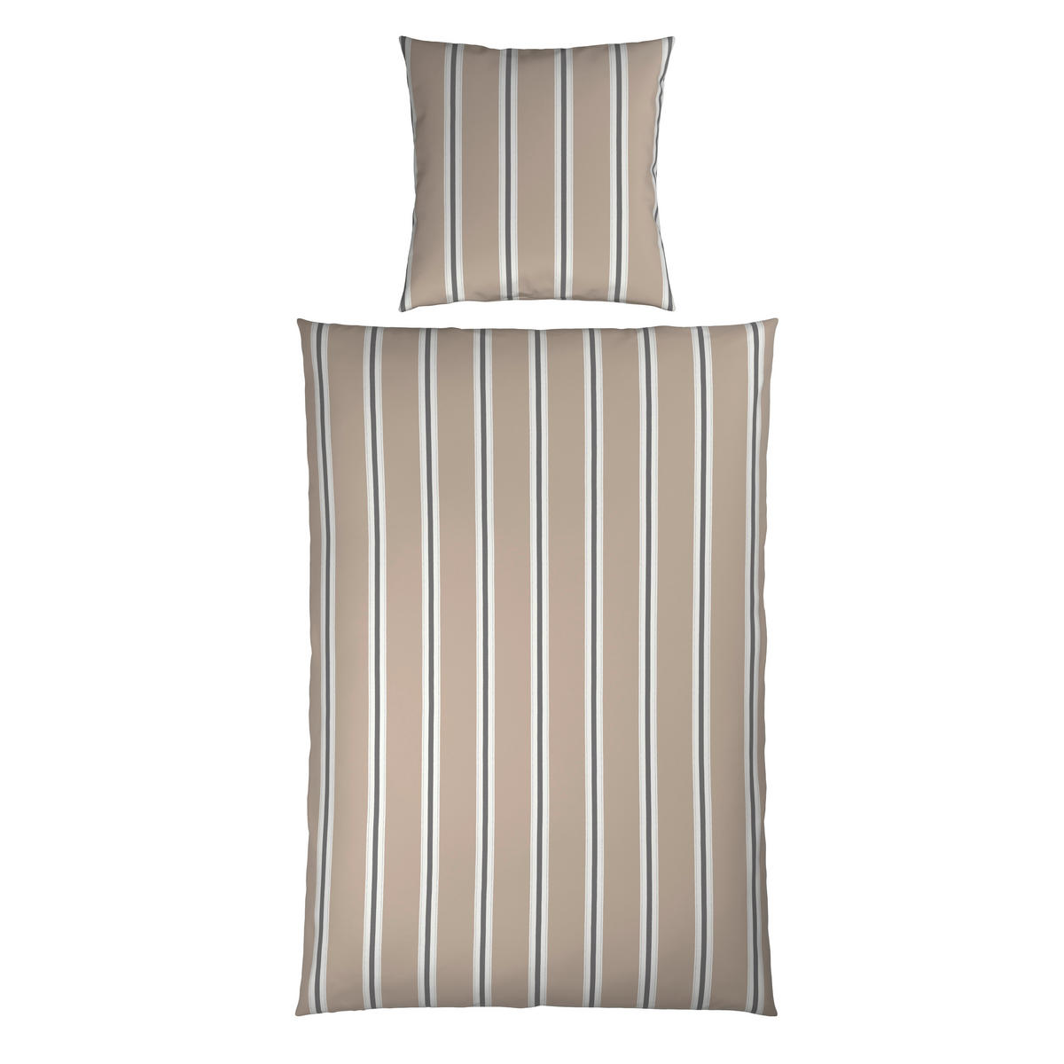 BETTWÄSCHE 2-teilig Satin 155/220 cm  - Beige, Textil (155/220cm) - Novel