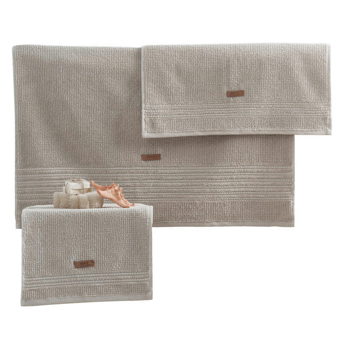 FROTTIERSET Beige 3-teilig  - Beige, Basics, Textil (75/150cm)