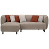 ECKSOFA in Chenille Braun  - Sandfarben/Rostfarben, Design, Holz/Textil (148/236cm) - Lomoco