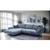 ECKSOFA in Struktur Blau  - Blau/Schwarz, Design, Textil/Metall (205/324cm) - Livetastic