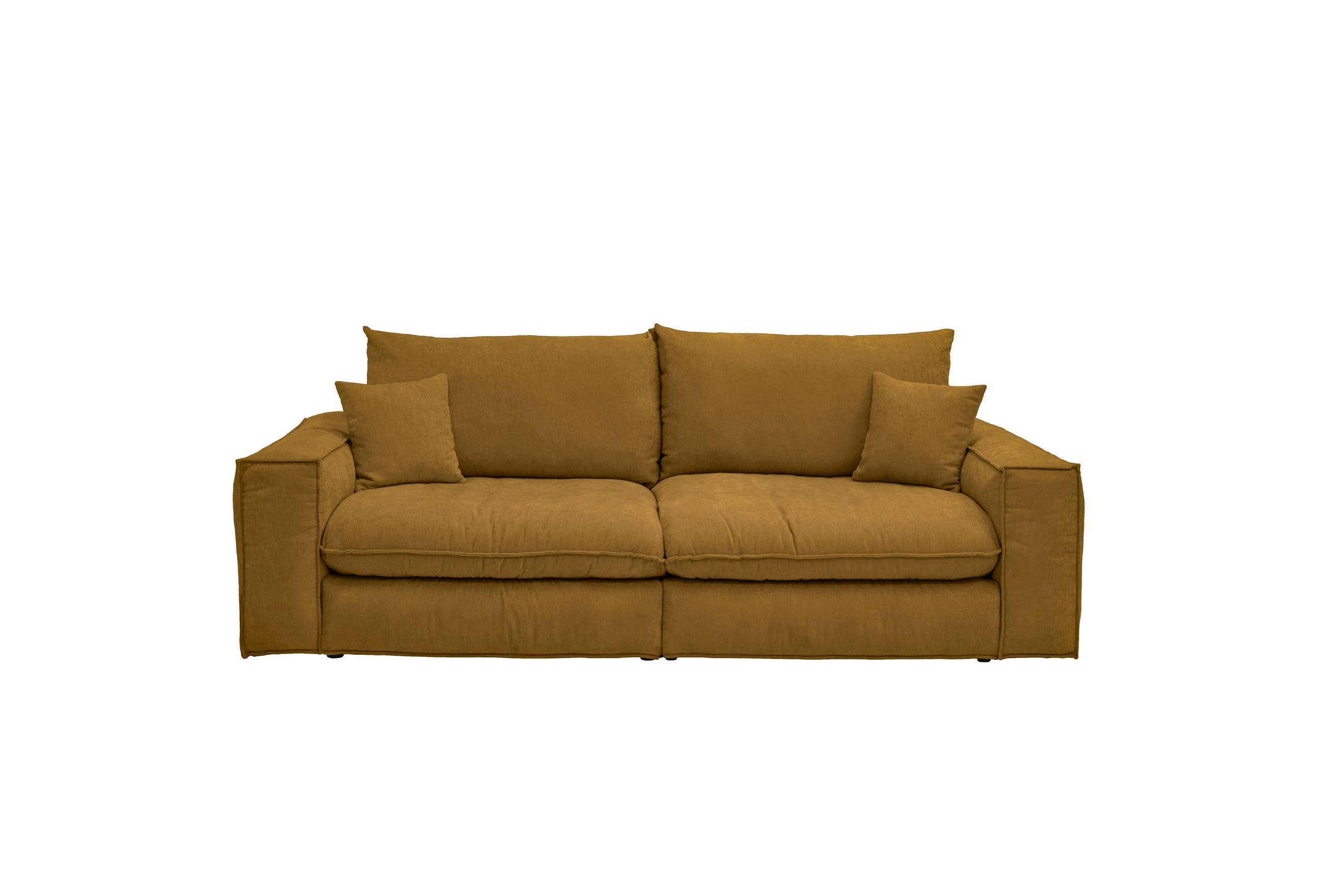 BIGSOFA Chenille Senfgelb  - Senfgelb/Schwarz, MODERN, Kunststoff/Textil (255/76/117cm) - Milino