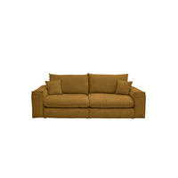 BIGSOFA Chenille Senfgelb  - Senfgelb/Schwarz, MODERN, Kunststoff/Textil (255/76/117cm) - Milino