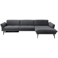 ECKSOFA Posh in Echtleder Dunkelgrau  308/173 cm  - Dunkelgrau/Anthrazit, Design, Leder/Metall (308/173cm) - Joop!
