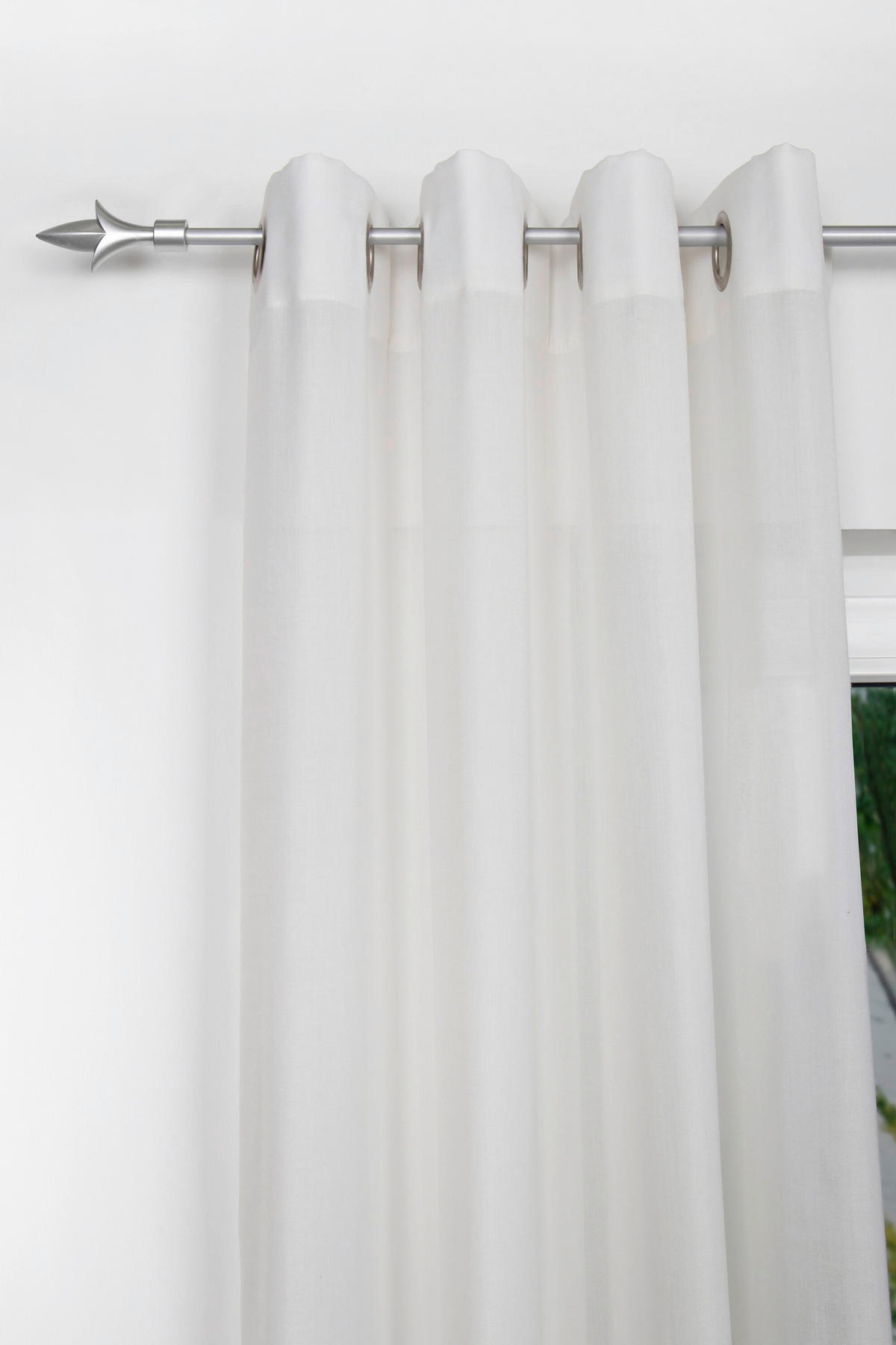 VORHANGSTANGENSET  130 cm  - Grau Hochglanz, Basics, Metall (130cm)