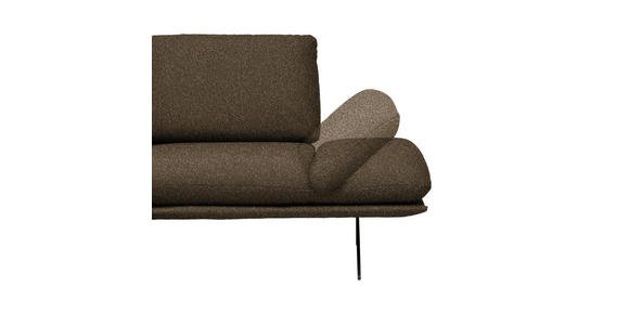 ECKSOFA  in Flachgewebe Dunkelbraun  155/234 cm  - Dunkelbraun/Schwarz, Design, Textil/Metall (155/234cm) - Dieter Knoll