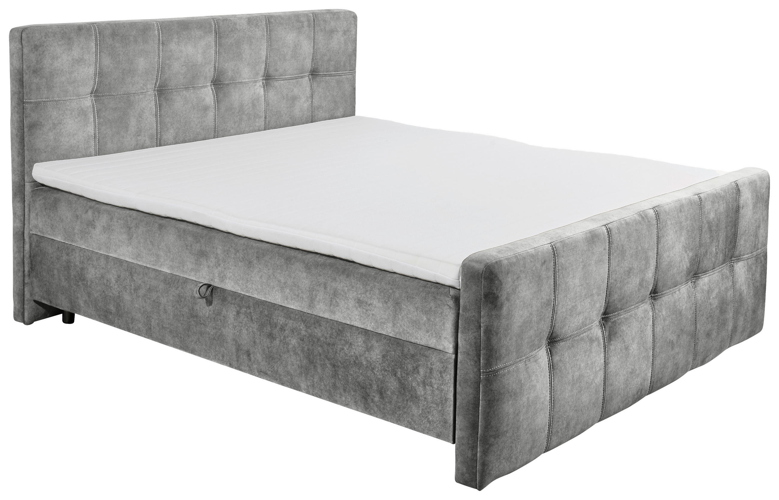 BOXBETT 160/200 cm  in Grau  - Schwarz/Grau, Modern, Holzwerkstoff/Kunststoff (160/200cm) - MID.YOU