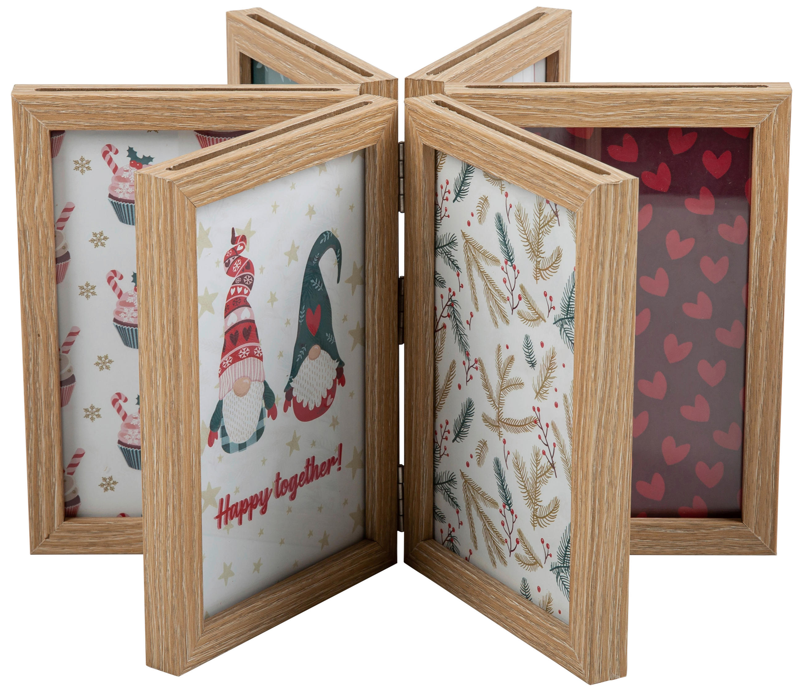 BLÄTTERBILDERRAHMEN - Naturfarben, Basics, Glas/Papier (16,5/11,6/9cm) - Ambia Home
