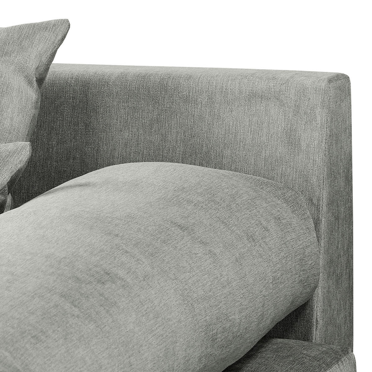 ECKSOFA Naomi Grau Mikrofaser Rückenkissen  - Schwarz/Grau, Design, Kunststoff/Textil (284/243cm) - P & B