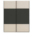SCHWEBETÜRENSCHRANK 201/223/68 cm 2-türig Graphitfarben, Champagner  - Champagner/Schwarz, KONVENTIONELL, Holzwerkstoff/Metall (201/223/68cm) - Novel