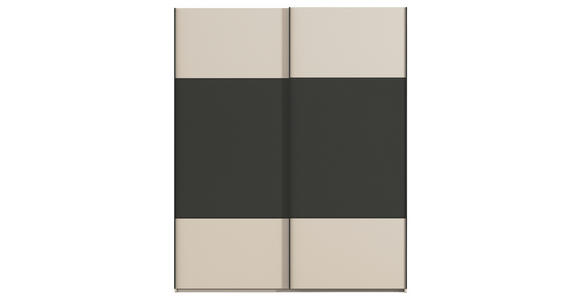 SCHWEBETÜRENSCHRANK 201/223/68 cm 2-türig Graphitfarben, Champagner  - Champagner/Schwarz, KONVENTIONELL, Holzwerkstoff/Metall (201/223/68cm) - Novel