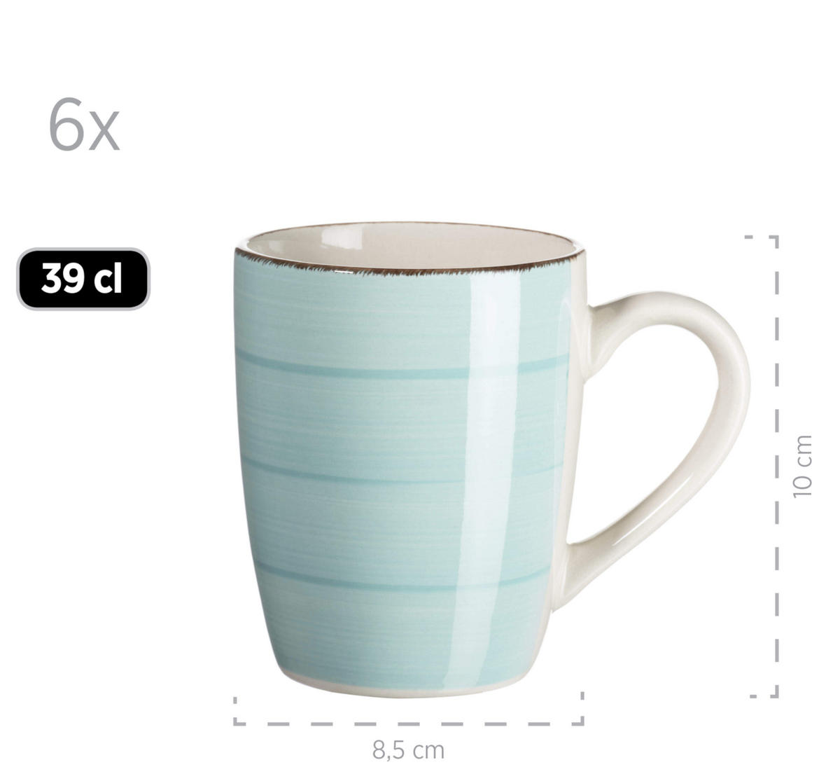 KOMBISERVICE 30-teilig Lumaca  - Blau, Basics, Keramik (60/32/32cm) - Mäser