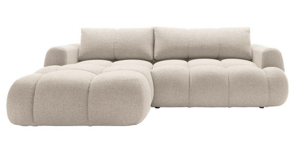 ECKSOFA Creme Struktur  - Creme/Schwarz, KONVENTIONELL, Kunststoff/Textil (172/272cm) - Carryhome