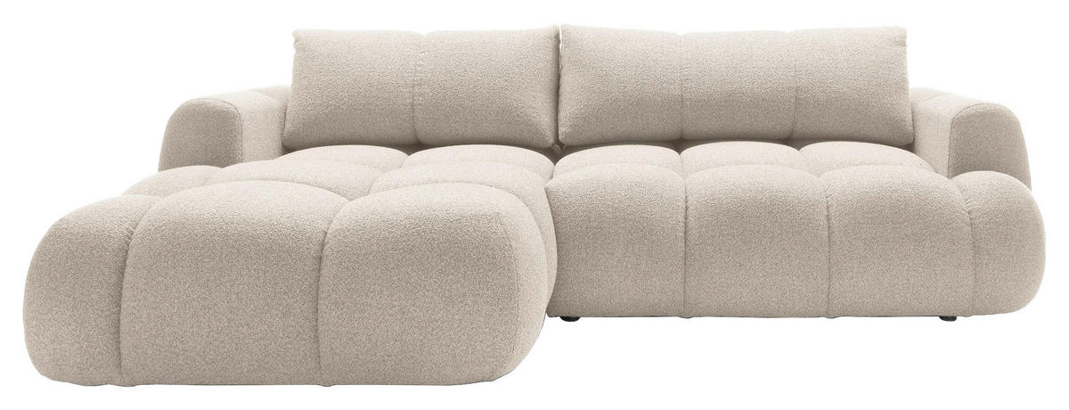 ECKSOFA Creme Struktur  - Creme/Schwarz, KONVENTIONELL, Kunststoff/Textil (172/272cm) - Carryhome