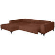 ECKSOFA  in Chenille Rostfarben  222/279 cm  - Rostfarben/Schwarz, KONVENTIONELL, Kunststoff/Textil (222/279cm) - Hom`in