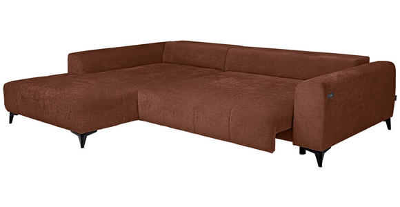 ECKSOFA  in Chenille Rostfarben  222/279 cm  - Rostfarben/Schwarz, KONVENTIONELL, Kunststoff/Textil (222/279cm) - Hom`in