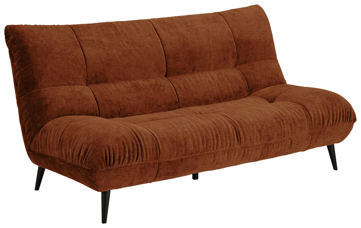 2-SITZER-SOFA in Mikrofaser Terracotta  - Terracotta/Schwarz, Konventionell, Textil/Metall (198/100/101cm) - MID.YOU