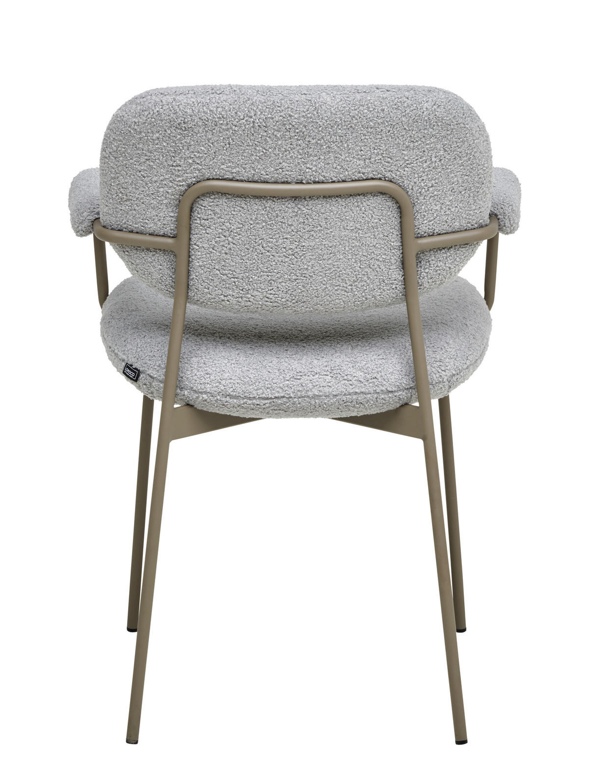 STOL MED ARMSTÖD järn teddy tyg  - ljusgrå/taupe, Modern, metall/trä (58,5/82,5/58cm) - Lomoco