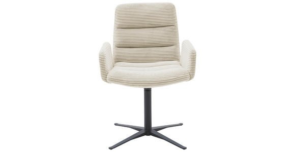 ARMLEHNSTUHL in Cord - Taupe/Schwarz, Design, Textil/Metall (61/88/66cm) - Dieter Knoll
