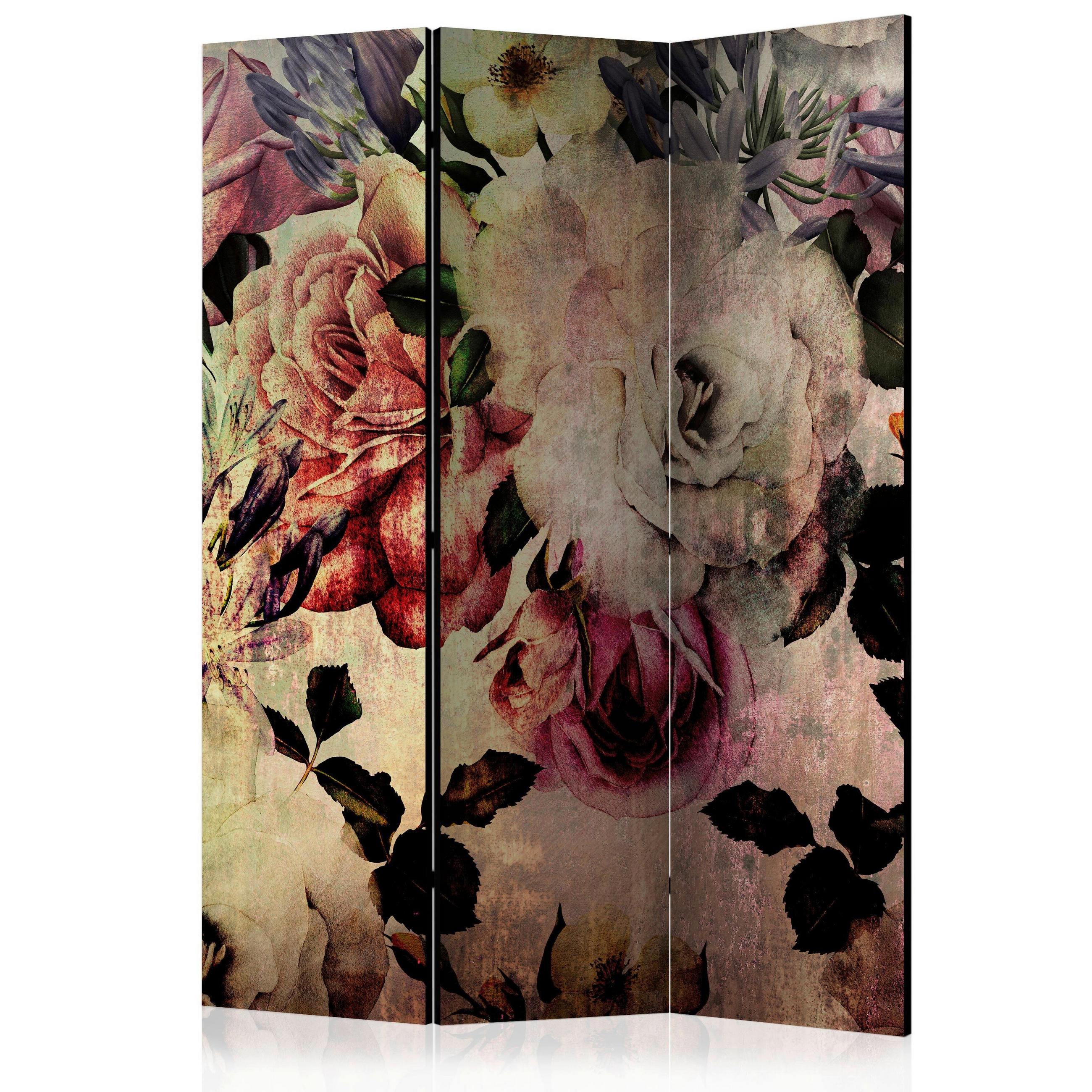 PARAVENT mit 3  Flügel - Beige/Rosa, Basics, Holz/Textil (135/172/3cm) - artgeist