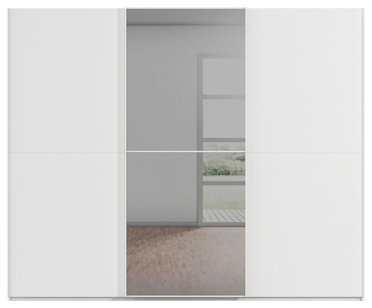 SCHWEBETÜRENSCHRANK  in Weiß  - Weiß, KONVENTIONELL, Glas/Holzwerkstoff (301/223/68cm) - Novel