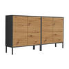 SIDEBOARD Mailand Set 2 + MF  in 158/86/33 cm  - Anthrazit/Eiche Artisan, MODERN, Holzwerkstoff/Metall (158/86/33cm) - MID.YOU