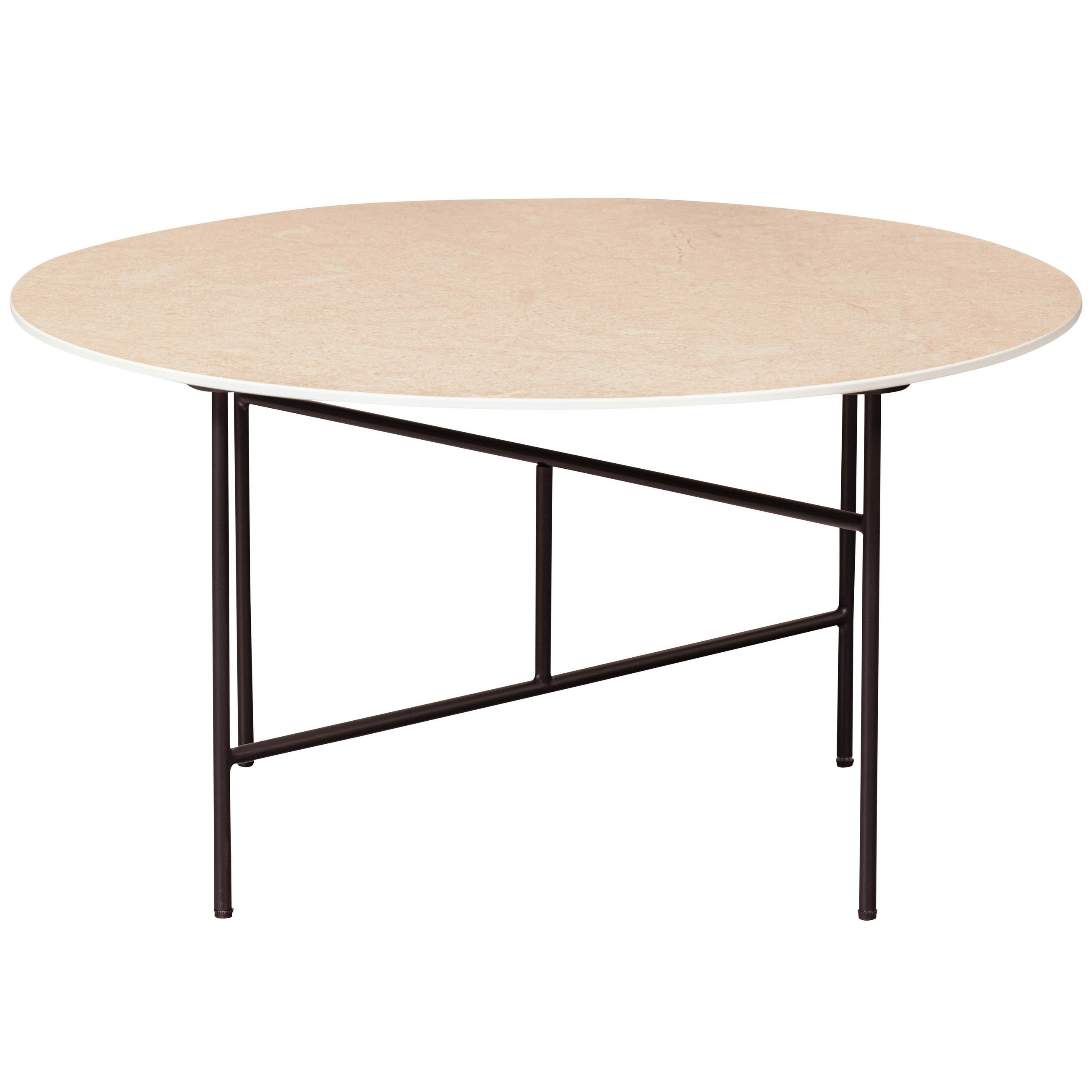 COUCHTISCH Vida 75/75/40 cm rund Naturfarben  - Schwarz/Naturfarben, Design, Keramik/Metall (75/75/40cm) - Livetastic