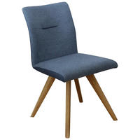 STUHL  in Webstoff Holz, Textil  - Blau/Eichefarben, KONVENTIONELL, Holz/Textil (51,5/87,5/63cm) - Linea Natura