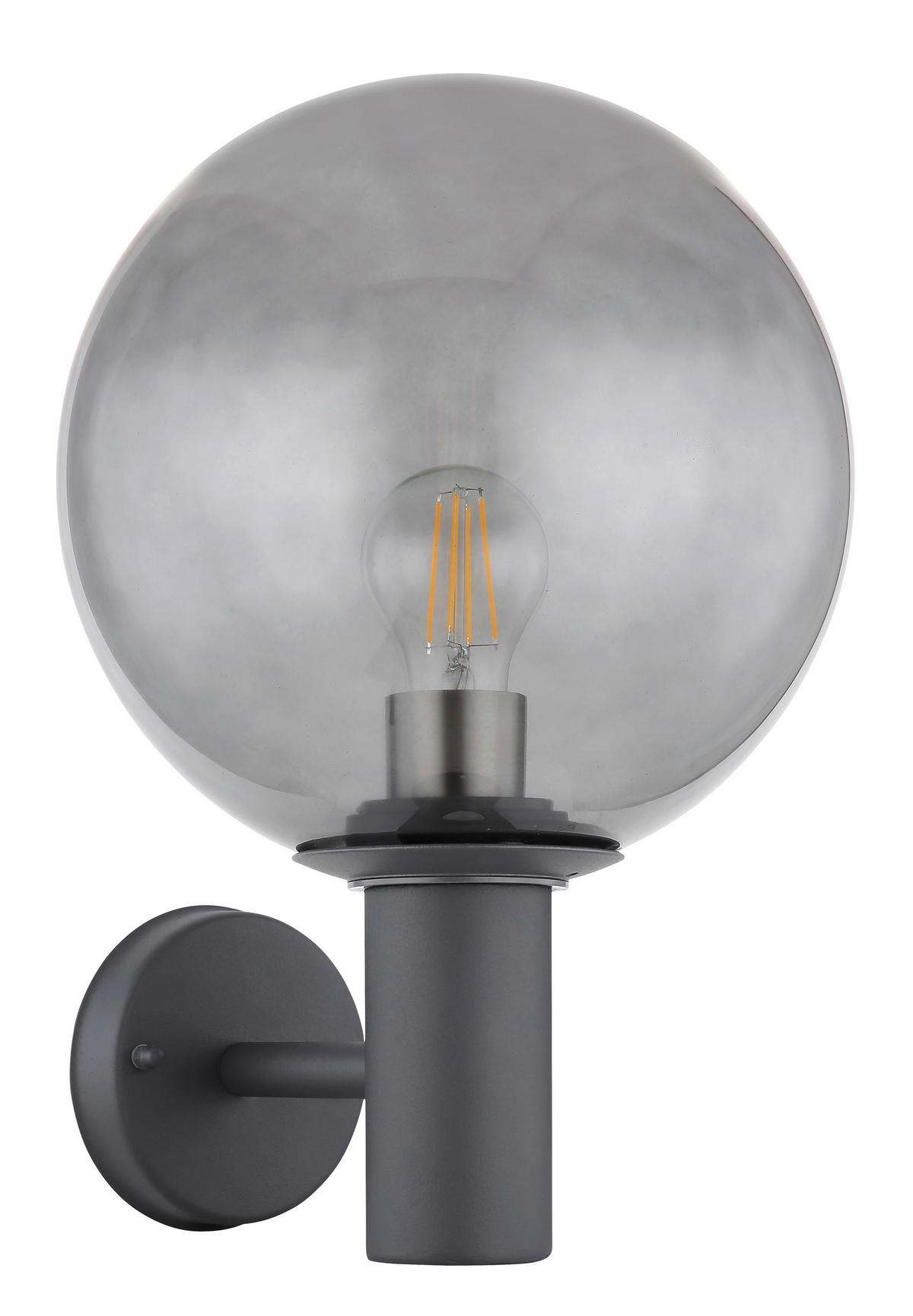 AUßENWANDLEUCHTE 25/37 cm   - Anthrazit, Basics, Glas/Metall (25/37cm) - Globo