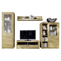 WOHNWAND  309/203/46 cm  in Buchefarben  - Buchefarben, Design, Glas/Holz (309/203/46cm) - MID.YOU