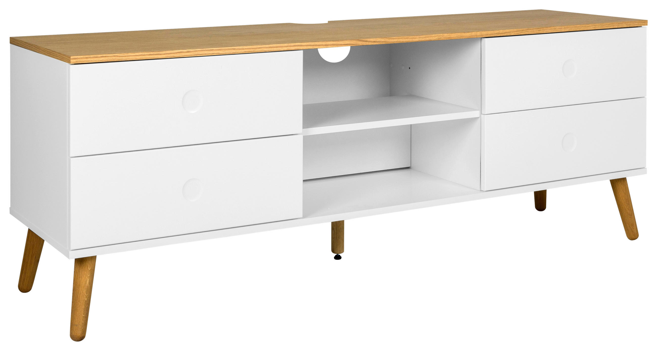 TV-ELEMENT - Eichefarben/Weiß, Design, Holz/Holzwerkstoff (162/60/43cm)