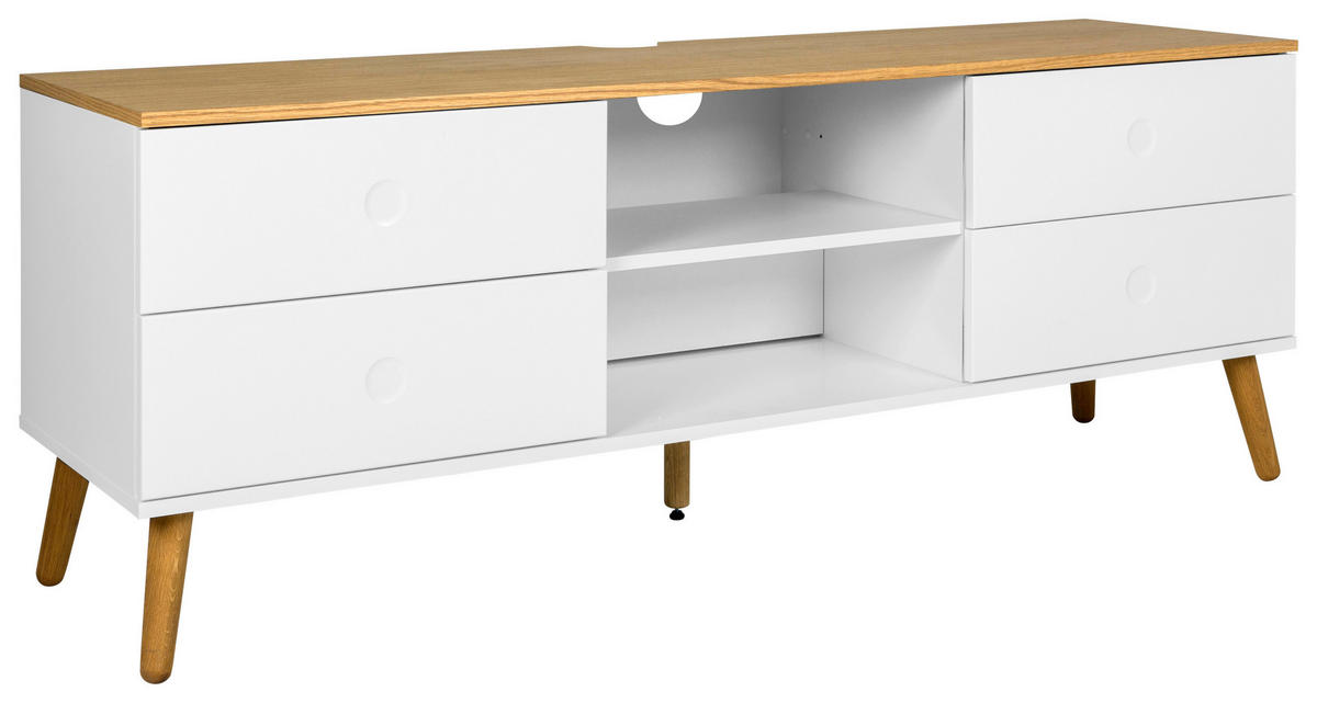 TV-ELEMENT - Eichefarben/Weiß, Design, Holz/Holzwerkstoff (162/60/43cm)