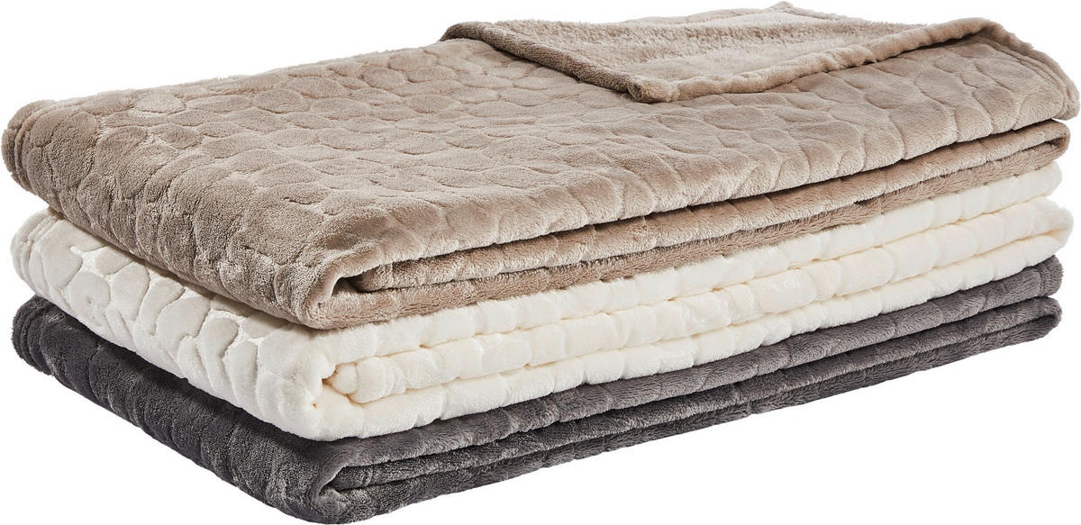 FLEECOVÁ DEKA, polyester, 220/240 cm - bílá, textil (220/240cm) - Novel