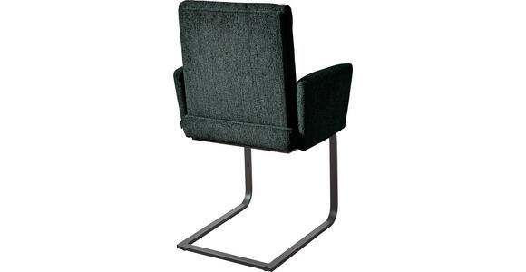 ARMLEHNSTUHL in Stahl Chenille - Schwarz/Grün, Design, Textil/Metall (56/92/60cm) - Dieter Knoll