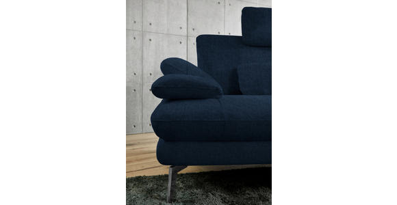 ECKSOFA in Velours Dunkelblau 284/184 cm - Schwarz/Dunkelblau, Design, Textil/Metall (284/184cm) - Dieter Knoll