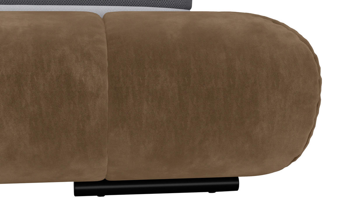 POLSTERBETT 200/200 cm,  in Schlammfarben,  - Schlammfarben/Schwarz, Design, Textil/Metall (200/200cm) - Belluti