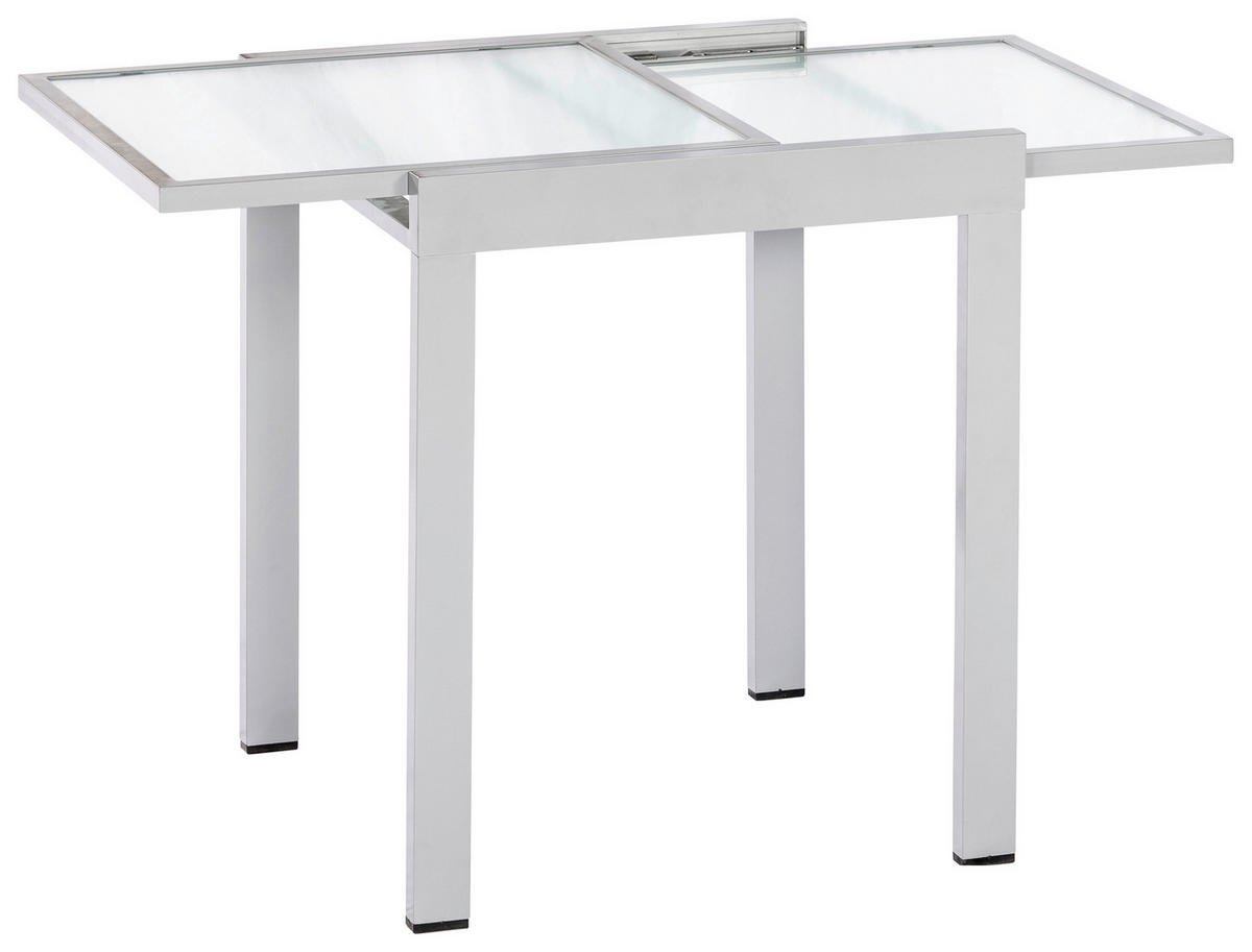 BALKONSET Grau, Naturfarben, Silberfarben 3-teilig  - Silberfarben/Naturfarben, MODERN, Kunststoff/Metall - Gardenson