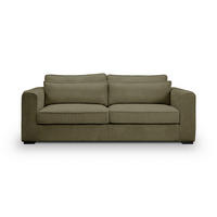3-SITZER-SOFA ALMERA in Cord Khaki  - Khaki/Schwarz, Basics, Holz/Textil (241/92/112cm) - MID.YOU