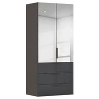 DREHTÜRENSCHRANK 101/235/61 cm,  in Graphitfarben, 2-türig  - Graphitfarben, Basics, Glas/Holzwerkstoff (101/235/61cm) - Novel