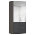 DREHTÜRENSCHRANK 101/223/61 cm,  in Graphitfarben, 2-türig  - Graphitfarben, Basics, Glas/Holzwerkstoff (101/223/61cm) - Novel
