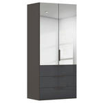 DREHTÜRENSCHRANK 101/235/61 cm,  in Graphitfarben, 2-türig  - Graphitfarben, Basics, Glas/Holzwerkstoff (101/235/61cm) - Novel