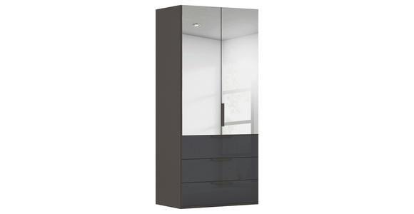 DREHTÜRENSCHRANK 101/223/61 cm,  in Graphitfarben, 2-türig  - Graphitfarben, Basics, Glas/Holzwerkstoff (101/223/61cm) - Novel