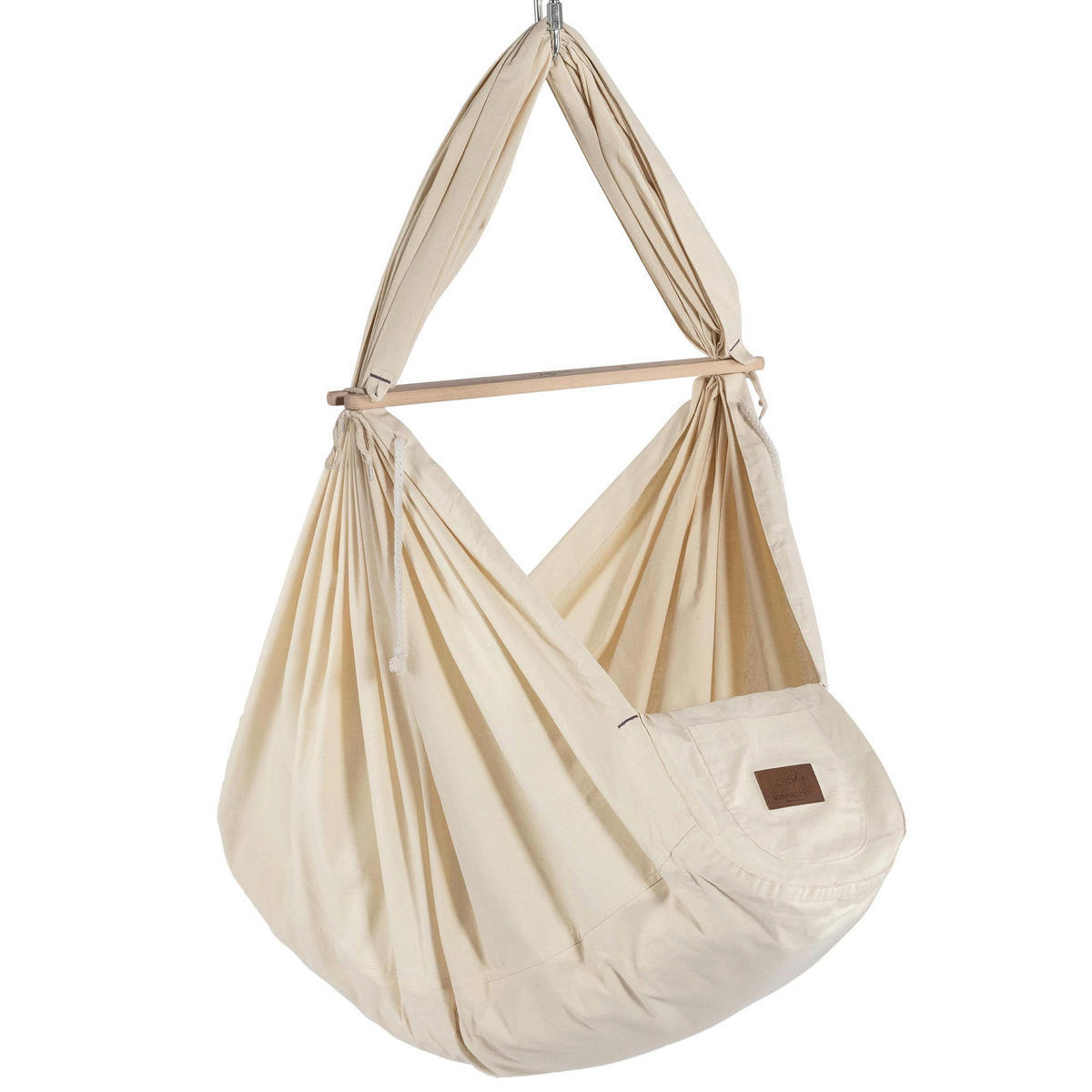 FEDERWIEGE Set inkl. Tipi-Gestell und Motor  Beige, Weiß  - Beige/Weiß, Basics, Kunststoff/Textil (135/194/135cm) - SCHMUSEWOLKE