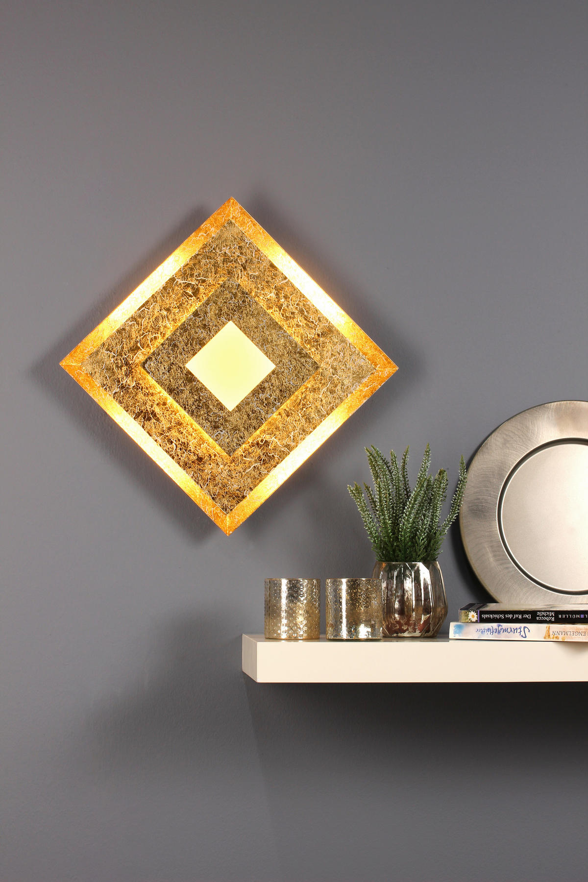 LED-WANDLEUCHTE Window 32/5,5/32 cm   - Goldfarben, Basics, Metall (32/5,5/32cm)