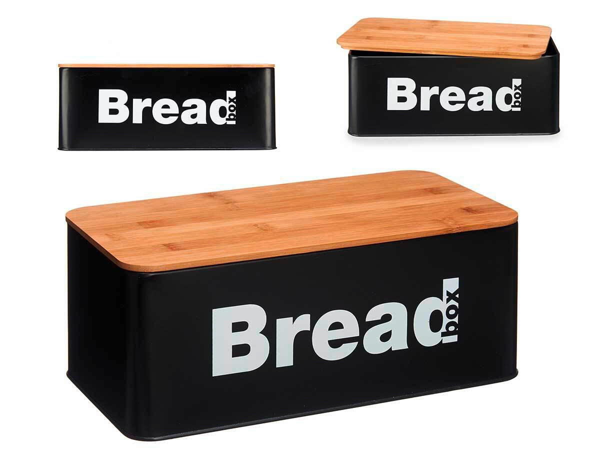 KUTIJA ZA HLEB  13,3/33/18 cm     - braon/crna, Osnovno, drvo/metal (13,3/33/18cm)