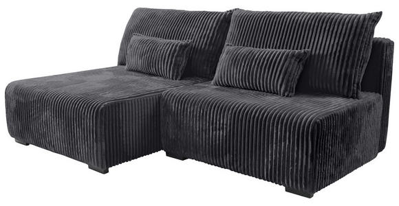 ECKSOFA Schwarz Cord  - Schwarz, MODERN, Holz/Textil (145/210cm) - Carryhome