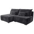 ECKSOFA Schwarz Cord  - Schwarz, MODERN, Holz/Textil (145/210cm) - Carryhome