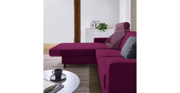 ECKSOFA in Webstoff Lila  - Lila/Schwarz, Design, Kunststoff/Textil (165/257cm) - Xora