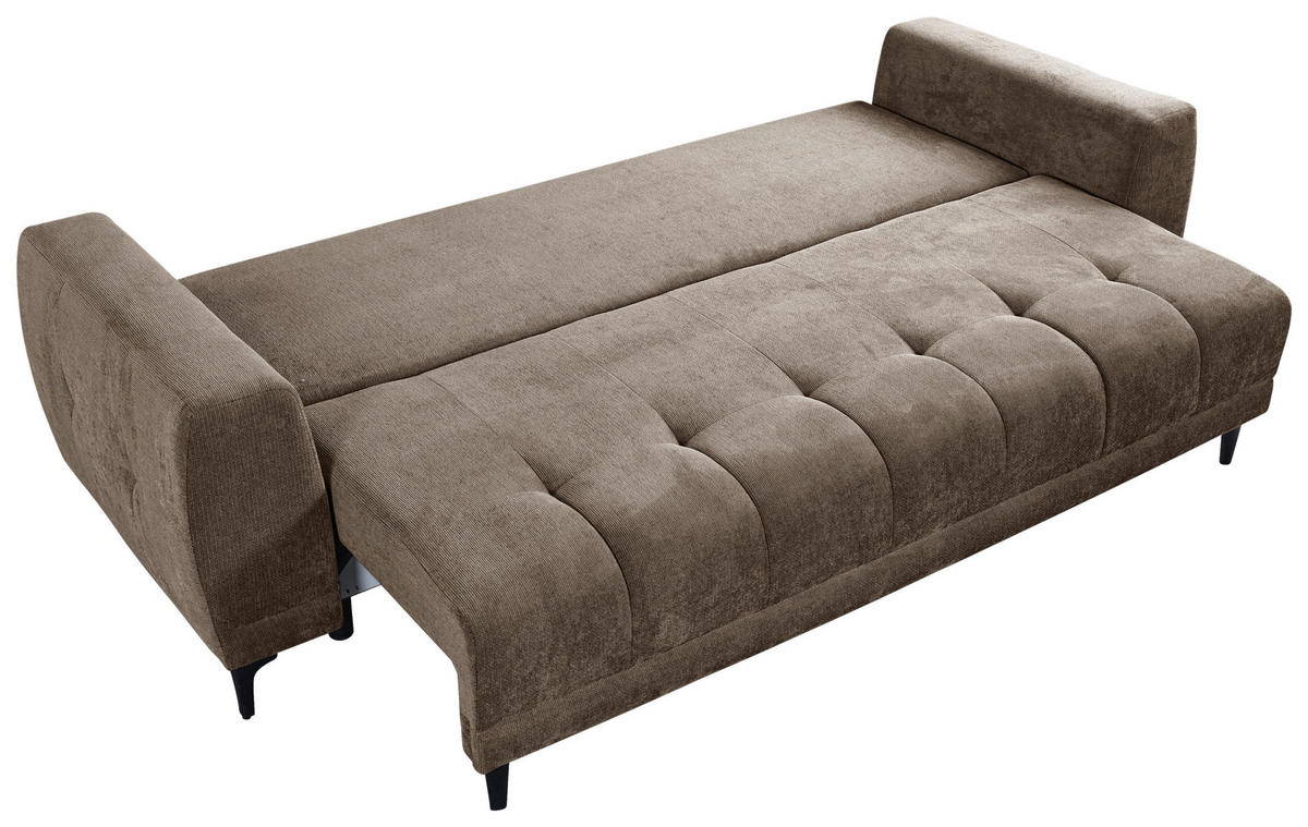 SCHLAFSOFA  mit Bettkasten erhältlich, Bettfunktion erhältlich Struktur Schlammfarben  - Schlammfarben/Schwarz, Design, Holz/Textil (247/94/90cm) - MID.YOU
